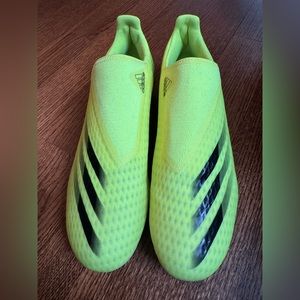 Adidas X Ghosted.3 Laceless FG Solar Yellow Mens Soccer Cleats - worn ONCE!